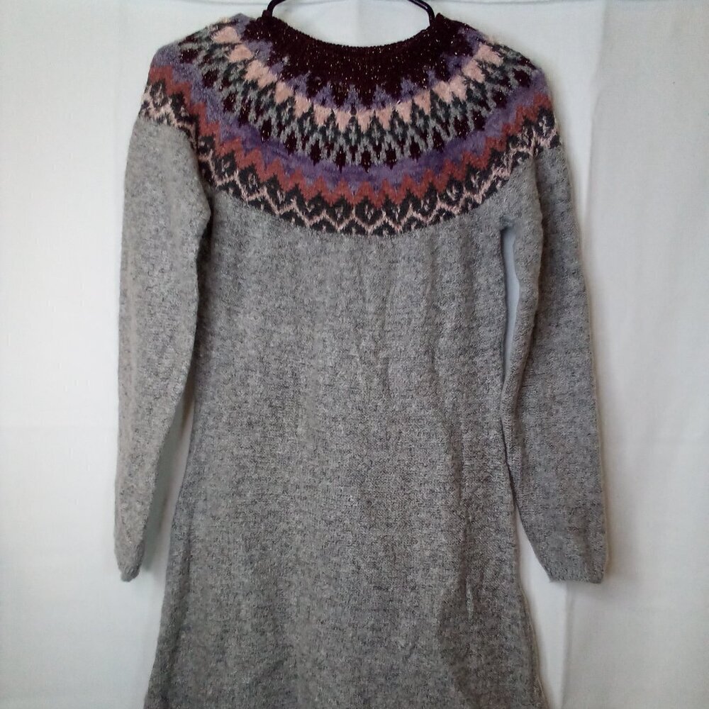 Maurices Sweater Dress Women XS Long Sleeve Soft Stretch Gray Pink